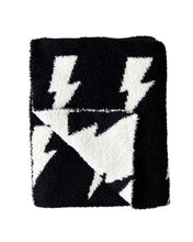 Load image into Gallery viewer, Lightning Bolt Fuzzy Blanket | Black