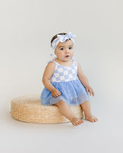 Load image into Gallery viewer, Tutu Romper | Checkered Blue
