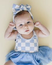 Load image into Gallery viewer, Tutu Romper | Checkered Blue