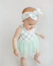 Load image into Gallery viewer, Tutu Romper | Checkered Mint