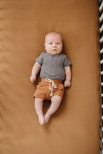 Load image into Gallery viewer, Grey Organic Cotton Ribbed Snap Bodysuit
