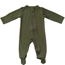 Load image into Gallery viewer, Olive Bamboo Footed Zipper
