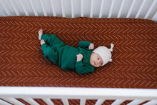 Load image into Gallery viewer, Rust Mudcloth Muslin Crib Sheet

