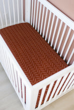 Load image into Gallery viewer, Rust Mudcloth Muslin Crib Sheet

