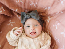 Load image into Gallery viewer, Charcoal Organic Cotton Ribbed Head Wrap
