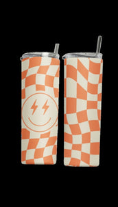 Happy Face Checkered Tumbler