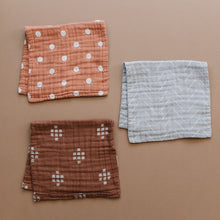Load image into Gallery viewer, Chestnut Textile Muslin Burp Cloth
