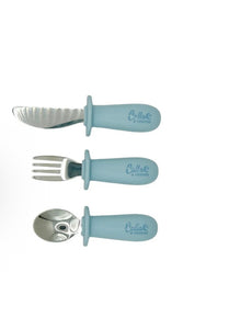 Calla and Friends
Silicone & Stainless Steel Toddler Utensil Set - Powder Blue