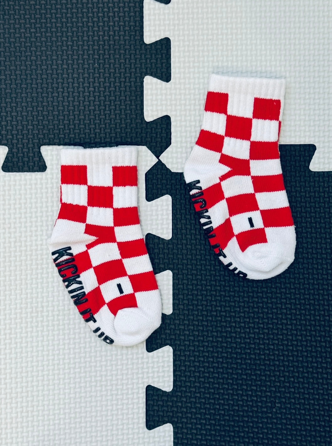 Red + White Checker Socks