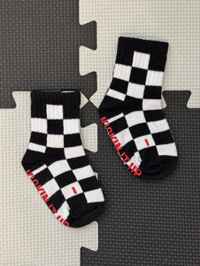 Black + White Checker Socks