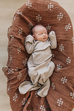 Load image into Gallery viewer, Oatmeal Organic Cotton Ribbed Knot Gown
