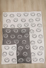 Load image into Gallery viewer, Charcoal Smiley Plush Blanket
