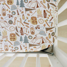 Load image into Gallery viewer, Camping Trip Bamboo Stretch Crib Sheet
