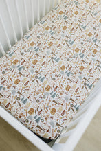 Load image into Gallery viewer, Camping Trip Bamboo Stretch Crib Sheet
