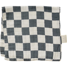 Load image into Gallery viewer, Charcoal Checkered Muslin Burp Cloth
