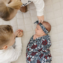Load image into Gallery viewer, Americana Floral Ribbed Bamboo Stretch Swaddle
