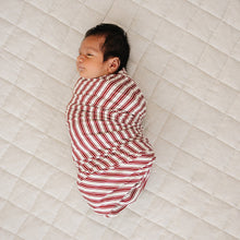 Load image into Gallery viewer, Red Stripes Bamboo Stretch Swaddle
