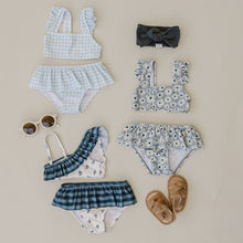 Load image into Gallery viewer, Cream Berry Ruffle Shoulder Bikini Set
