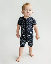 Load image into Gallery viewer, Bamboo Shorty Romper | Electric Smiley
