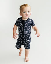 Load image into Gallery viewer, Bamboo Shorty Romper | Electric Smiley
