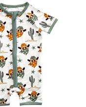 Load image into Gallery viewer, Bamboo Shorty Romper | Smiley Cowboy
