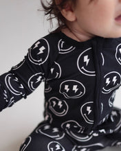 Load image into Gallery viewer, Bamboo Zip Romper | Electric Smiley
