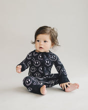 Load image into Gallery viewer, Bamboo Zip Romper | Electric Smiley
