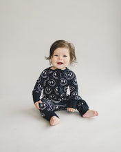 Load image into Gallery viewer, Bamboo Zip Romper | Electric Smiley
