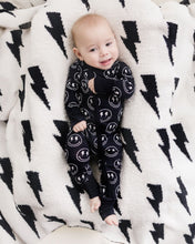 Load image into Gallery viewer, Bamboo Zip Romper | Electric Smiley
