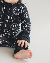 Load image into Gallery viewer, Bamboo Zip Romper | Electric Smiley
