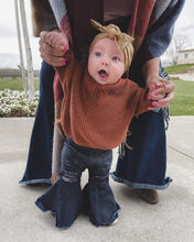 Load image into Gallery viewer, Barbie Pleated Denim Bell Bottoms - Dark Denim
