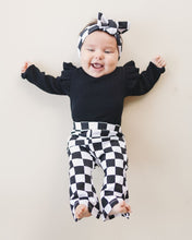 Load image into Gallery viewer, Checkered Flare Pants | Black
