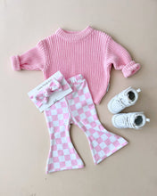 Load image into Gallery viewer, Checkered Flare Pants | Pink
