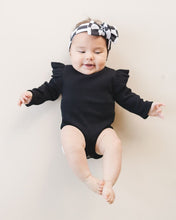 Load image into Gallery viewer, Flutter Sleeve Baby Bodysuit | Black
