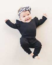 Load image into Gallery viewer, Flutter Sleeve Baby Bodysuit | Black
