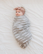 Load image into Gallery viewer, Grey Dash Muslin Swaddle Blanket
