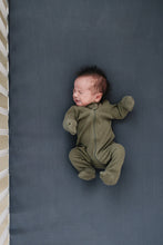 Load image into Gallery viewer, Charcoal Bamboo Stretch Crib Sheet
