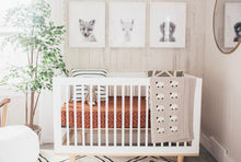 Load image into Gallery viewer, Rust Mudcloth Muslin Crib Sheet
