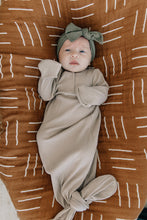 Load image into Gallery viewer, Oatmeal Organic Cotton Ribbed Knot Gown
