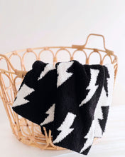 Load image into Gallery viewer, Lightning Bolt Fuzzy Blanket | Black
