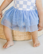 Load image into Gallery viewer, Tutu Romper | Checkered Blue
