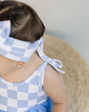 Load image into Gallery viewer, Tutu Romper | Checkered Blue

