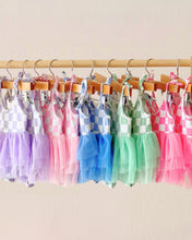 Load image into Gallery viewer, Tutu Romper | Checkered Bubble Gum
