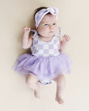 Load image into Gallery viewer, Tutu Romper | Checkered Lavender
