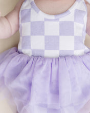 Load image into Gallery viewer, Tutu Romper | Checkered Lavender
