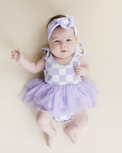 Load image into Gallery viewer, Tutu Romper | Checkered Lavender
