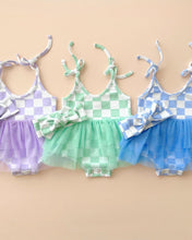 Load image into Gallery viewer, Tutu Romper | Checkered Mint
