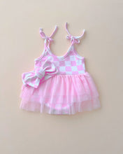 Load image into Gallery viewer, Tutu Romper | Checkered Pink
