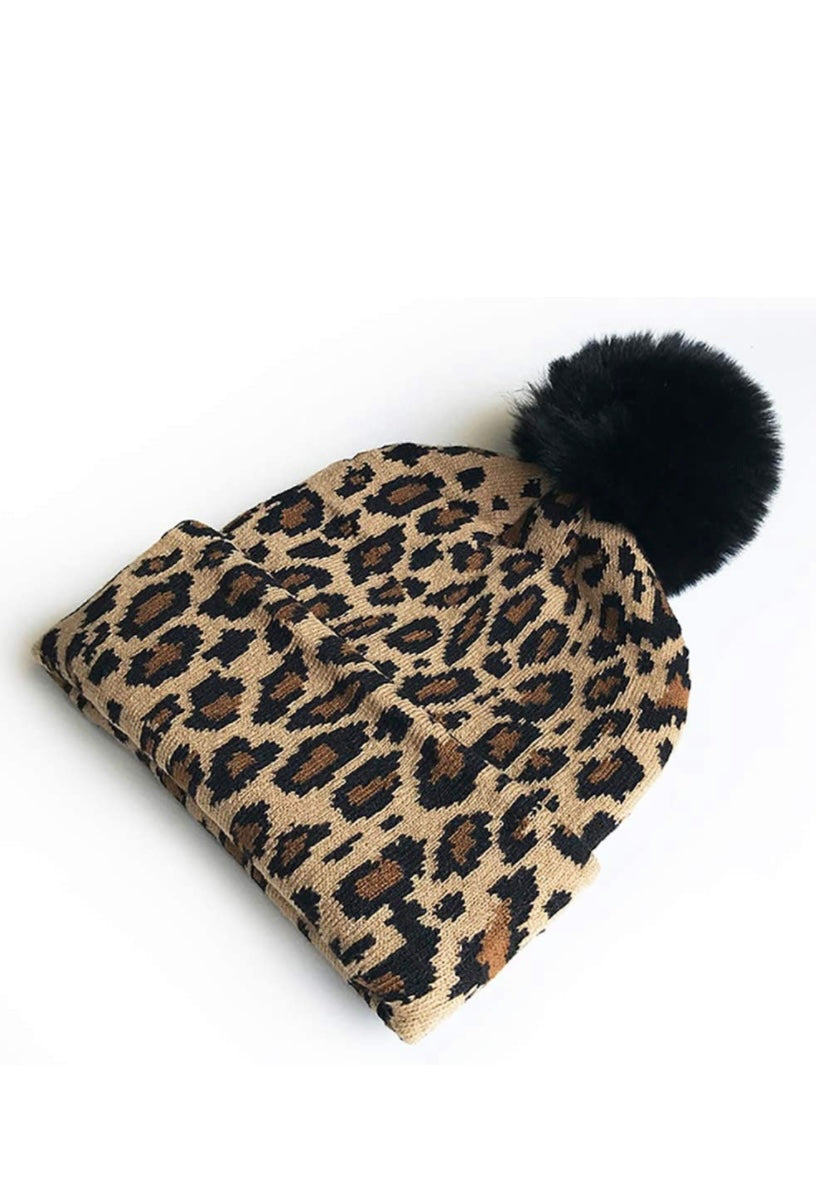 Cheetah Knit Beanie